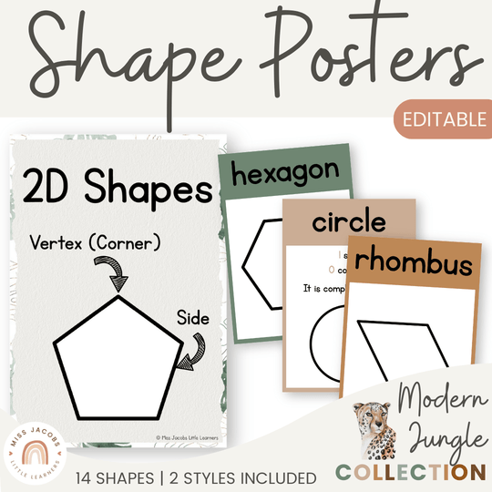 2D Shape Posters - Modern Jungle Earthy Theme