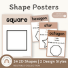2D Shape Posters | Ombre Neutral Math Classroom Decor - Miss Jacobs Little Learners