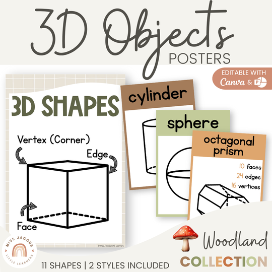 3D Object Posters - Woodland Theme Classroom Decor