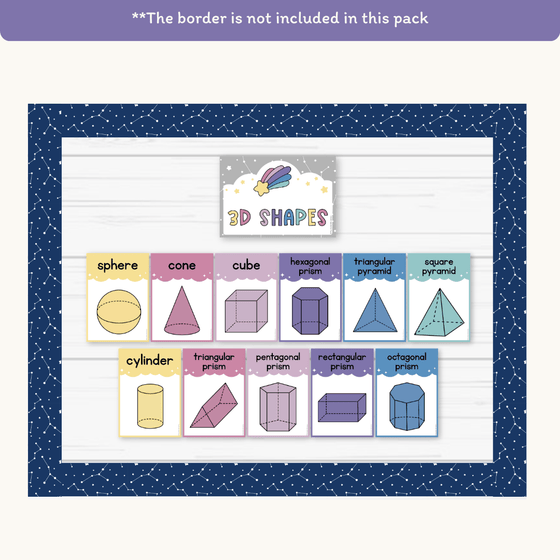 3D Object Posters - Dreamy Space Theme Classroom Decor - Miss Jacobs Little Learners