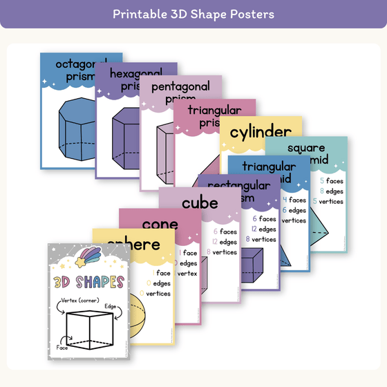 3D Object Posters - Dreamy Space Theme Classroom Decor - Miss Jacobs Little Learners