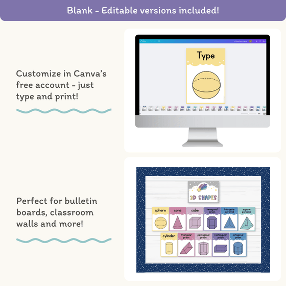 3D Object Posters - Dreamy Space Theme Classroom Decor - Miss Jacobs Little Learners