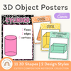 3D Objects Posters - Cutesy Composition Notebook Math Decor - Miss Jacobs Little Learners
