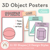 3D Objects Posters - Cutesy Pastel Math Decor - Miss Jacobs Little Learners