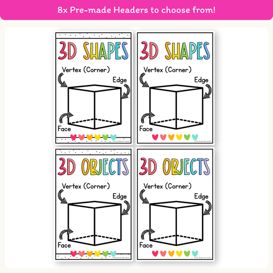 3D Shape Posters - Bright Theme - Miss Jacobs Little Learners
