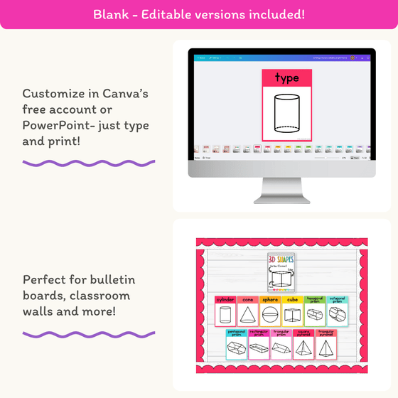 3D Shape Posters - Bright Theme - Miss Jacobs Little Learners