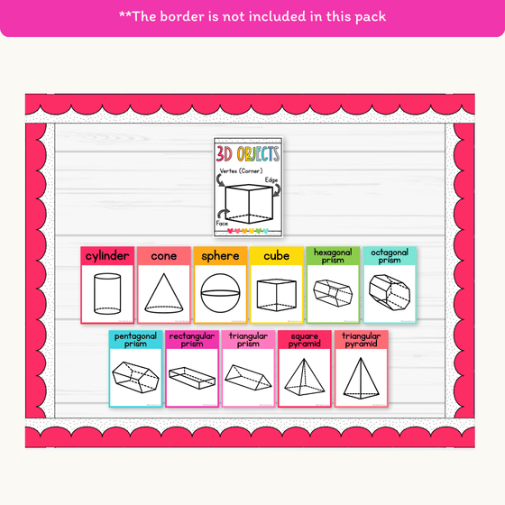 3D Shape Posters - Bright Theme - Miss Jacobs Little Learners