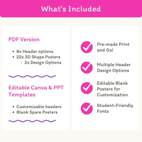 3D Shape Posters - Bright Theme - Miss Jacobs Little Learners