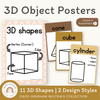 3D Shape Posters - Daisy Gingham Neutrals Decor - Miss Jacobs Little Learners