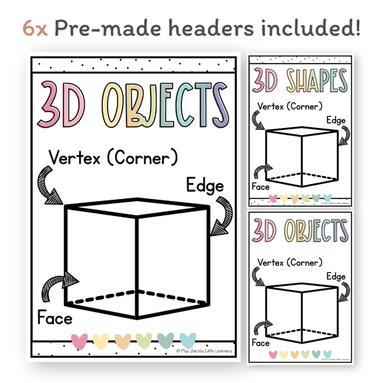 3D Shape Posters - Pastel Classroom Theme - Miss Jacobs Little Learners