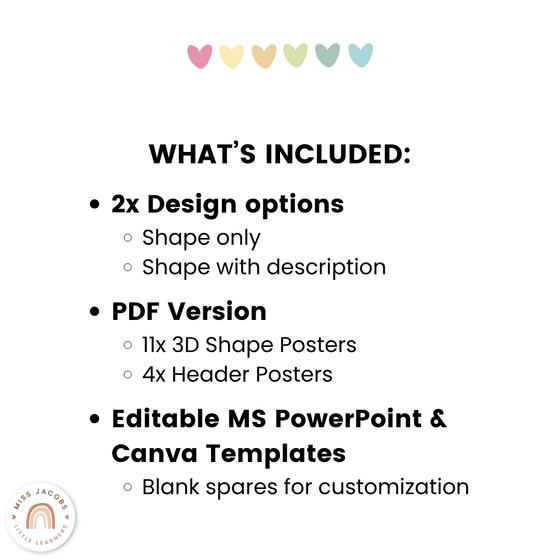 3D Shape Posters - Pastel Classroom Theme - Miss Jacobs Little Learners