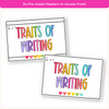 6 + 1 Traits of Writing Posters - Bright Theme - Miss Jacobs Little Learners