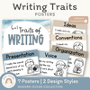 6 + 1 Traits of Writing Posters - Modern Ocean Classroom Decor - Miss Jacobs Little Learners