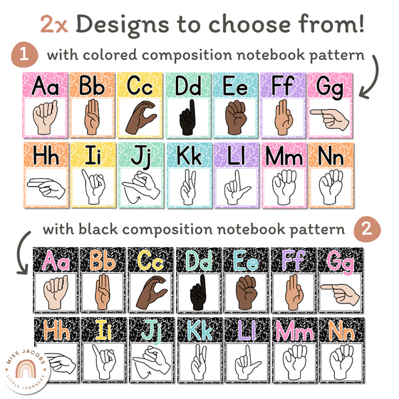 Cutesy Classroom Decor - ASL Alphabet Posters - Miss Jacobs Little Learners