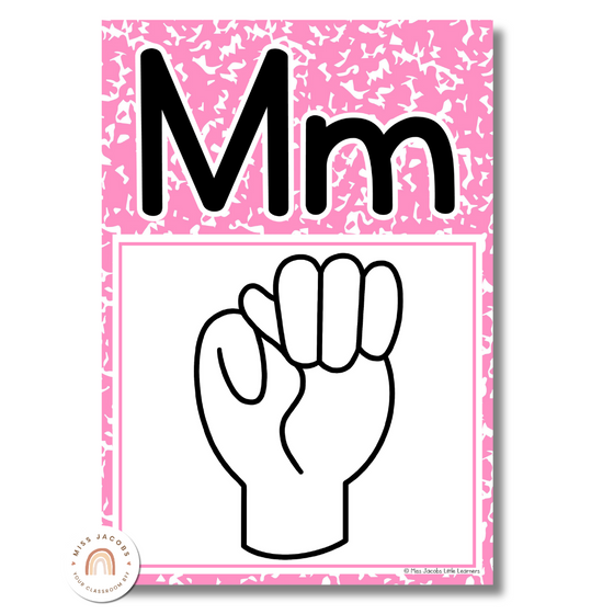 Cutesy Classroom Decor - ASL Alphabet Posters - Miss Jacobs Little Learners