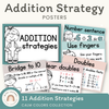 Addition Strategy Posters | MODERN RAINBOW Color Palette | Calm Colors Decor - Miss Jacobs Little Learners