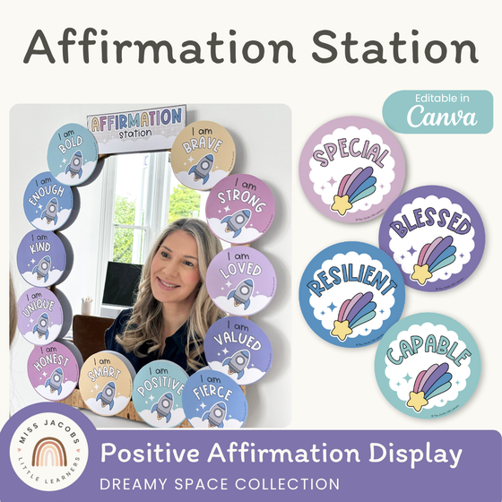 Affirmation Station - Dreamy Space Theme Classroom Decor - Miss Jacobs Little Learners