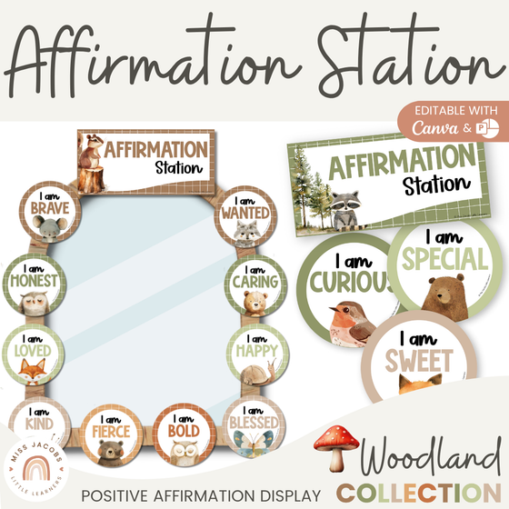 Affirmation Station - Woodland Theme Classroom Decor - Miss Jacobs Little Learners