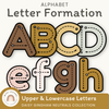 Alphabet Letter Formation Posters - Daisy Gingham Neutrals Classroom Decor - Miss Jacobs Little Learners
