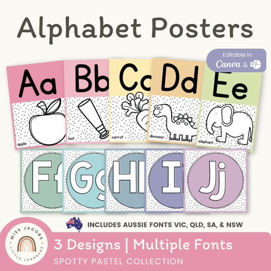 Alphabet Posters - Spotty Pastel Classroom Decor
