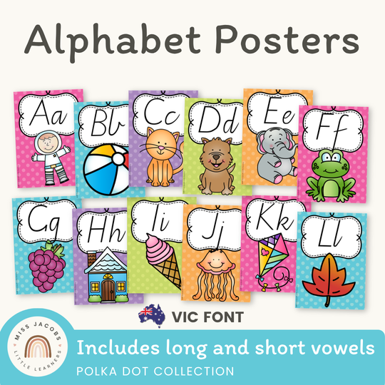 VIC Font Alphabet Posters | Polka Dot