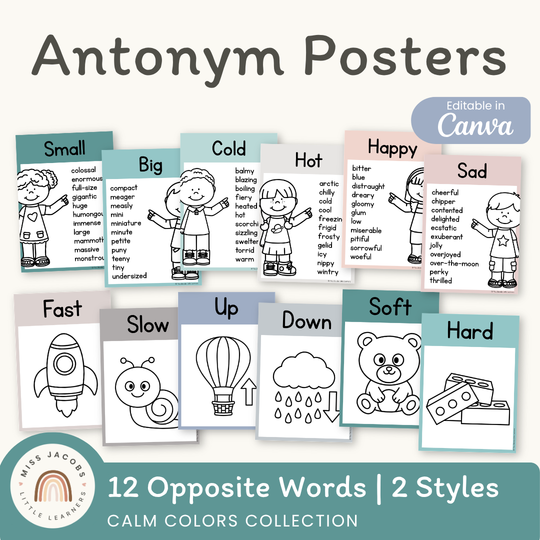 Antonym Posters - Calm Colors English Decor