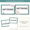 Antonym Posters - Calm Colors English Decor - Miss Jacobs Little Learners