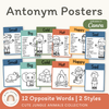 Antonym Posters - Cute Jungle Animal English Decor - Miss Jacobs Little Learners