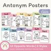 Antonym Posters - Daisy Gingham Pastel English Decor - Miss Jacobs Little Learners
