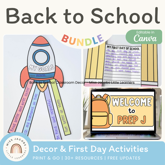 Back to School Classroom Decor & First Day Activities Bundle