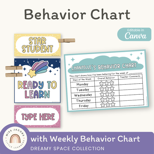Behavior Clip Chart - Dreamy Space Classroom Decor