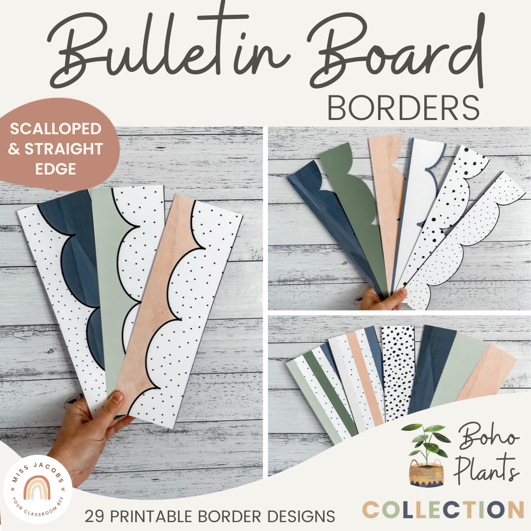 Printable Bulletin Board Paper Borders Retro Black & White