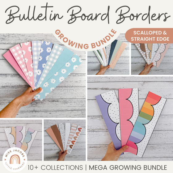 Bulletin Board Borders Mega Growing Bundle | Cute Bulletin Display | Miss Jacobs Little Learners