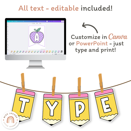 Bunting & Banners - Bulletin Board Letters - Cutesy Decor - Miss Jacobs Little Learners