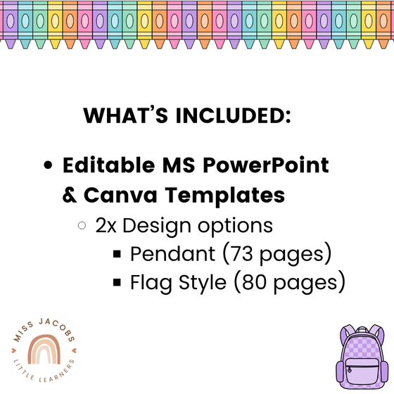 Bunting & Banners - Bulletin Board Letters - Cutesy Decor - Miss Jacobs Little Learners