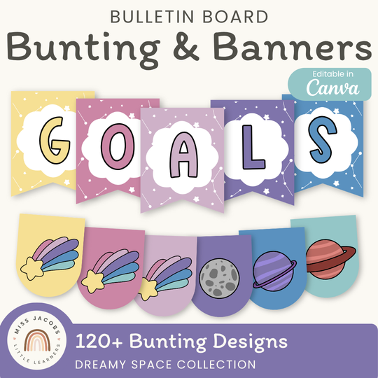 Bunting Banners - Bulletin Board Letters - Dreamy Space Decor