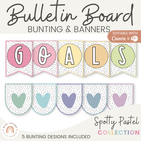 Bunting & Banners - Bulletin Board Letters - Spotty Pastel