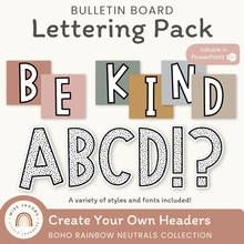  Bulletin Board Lettering Pack - Neutral Boho Rainbow Theme - Miss Jacobs Little Learners