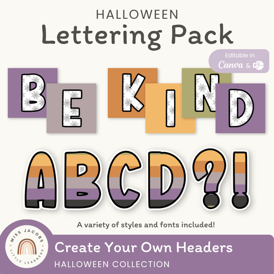 Halloween Bulletin Board Letters