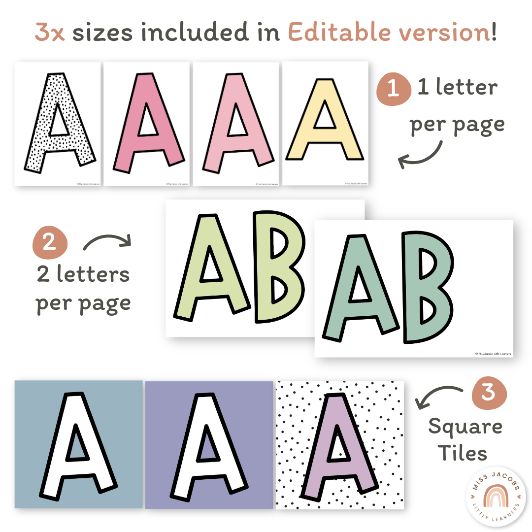 Bulletin Board Letters - Pastel Theme - Miss Jacobs – Miss Jacobs ...