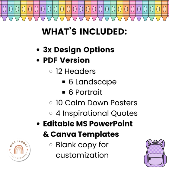 Calm Down Corner Posters - Cutesy Classroom Decor - Miss Jacobs Little Learners