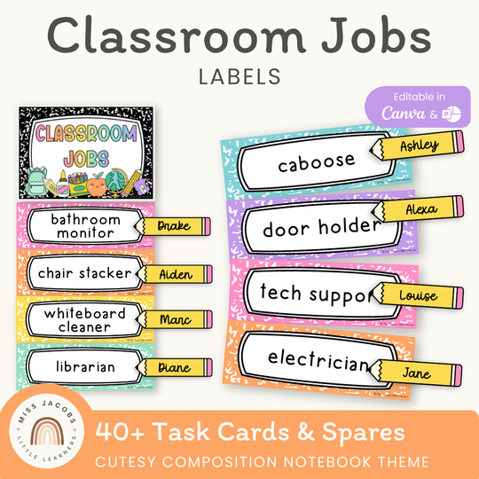 Classroom Job Chart - Cutesy Classroom Decor