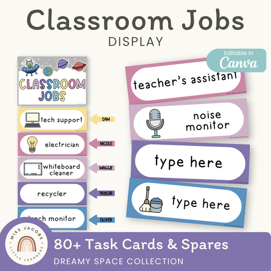 Classroom Job Chart - Dreamy Space Classroom Decor
