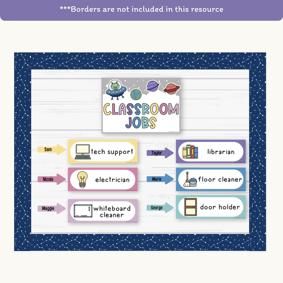 Classroom Job Chart - Dreamy Space Decor - Miss Jacobs – Miss Jacobs ...