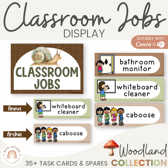 Classroom Job Chart - Woodland Theme Classroom Decor