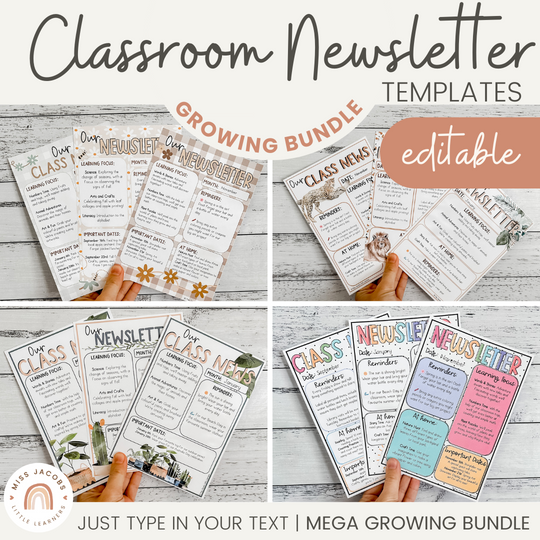 Classroom Newsletter Templates - Growing Bundle
