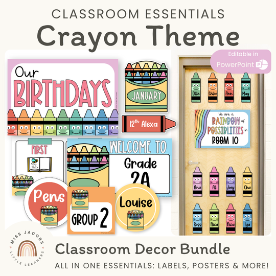 Crayons Theme Classroom Essentials Decor Pack