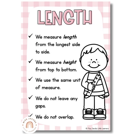 Daisy Gingham Pastels Measurement Posters - Miss Jacobs Little Learners