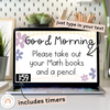 Morning Meeting Slides | Google Slides with Timers | Daisy Gingham Pastels Classroom Decor | Editable - Miss Jacobs Little Learners