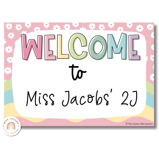 Daisy Gingham Pastels Welcome Posters - Miss Jacobs Little Learners